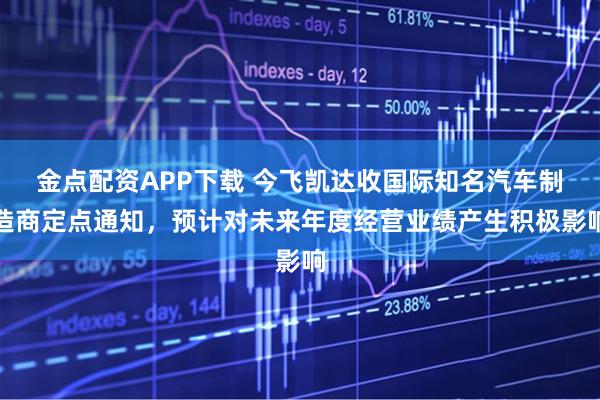 金点配资APP下载 今飞凯达收国际知名汽车制造商定点通知，预计对未来年度经营业绩产生积极影响